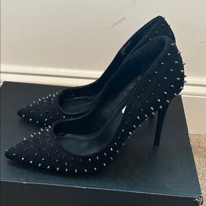 Steve Madden Black Spiked Heels
